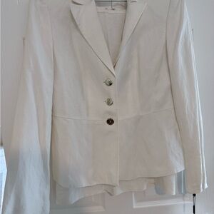 White Calvin Klein Women's linen suit
